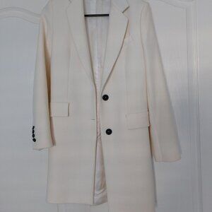 Zara XS Cream Wool Coat
